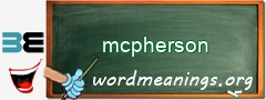 WordMeaning blackboard for mcpherson